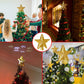 Presence 10'' Christmas Tree Topper Projector, LED Star Tree Topper Lighted, 3D Projector with Rotating White Snowflake, Glitter Gold Star Tree Topper Christmas Tree Decoration Home Decor Xmas Gift