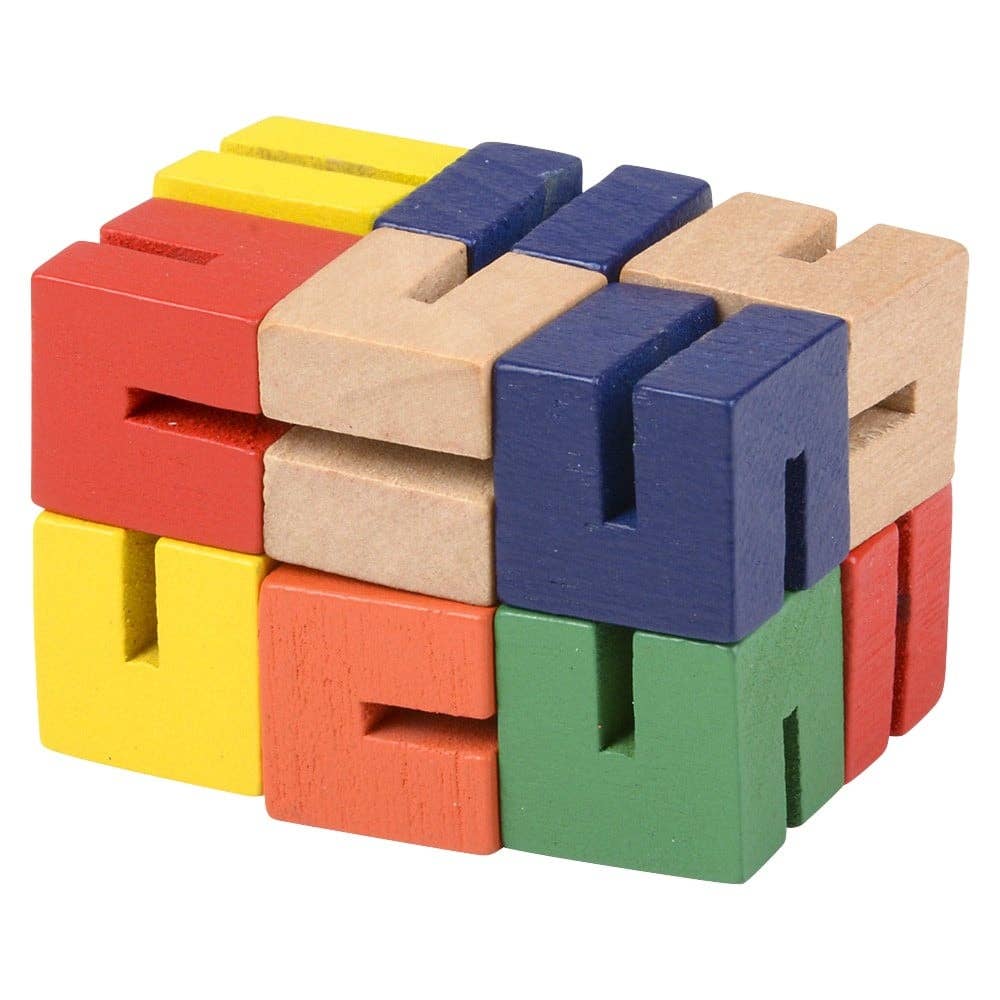 Wood Toys 6-Inch Wooden Twist Cube Puzzle for Kids – Colorful Fidget and Activity Toy Set of 3