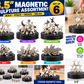 3.5" Magnetic Sculpture Desk Toy – Set of 6 Assorted Designs, Magnetic Building Art, Creative Desktop Fidget Toys