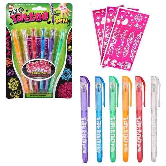 Rhode Island Novelty Tattoo Gel Pen, Green, Purple, Blue, red, Orange, White
