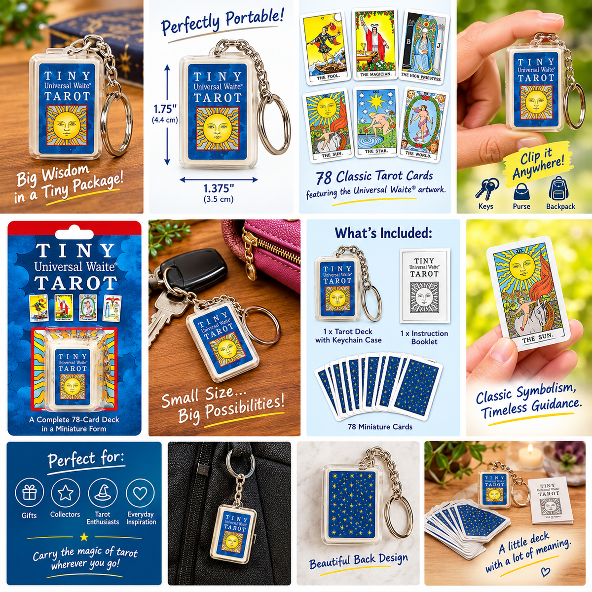 Tiny Tarot Universal Waite Key Chain