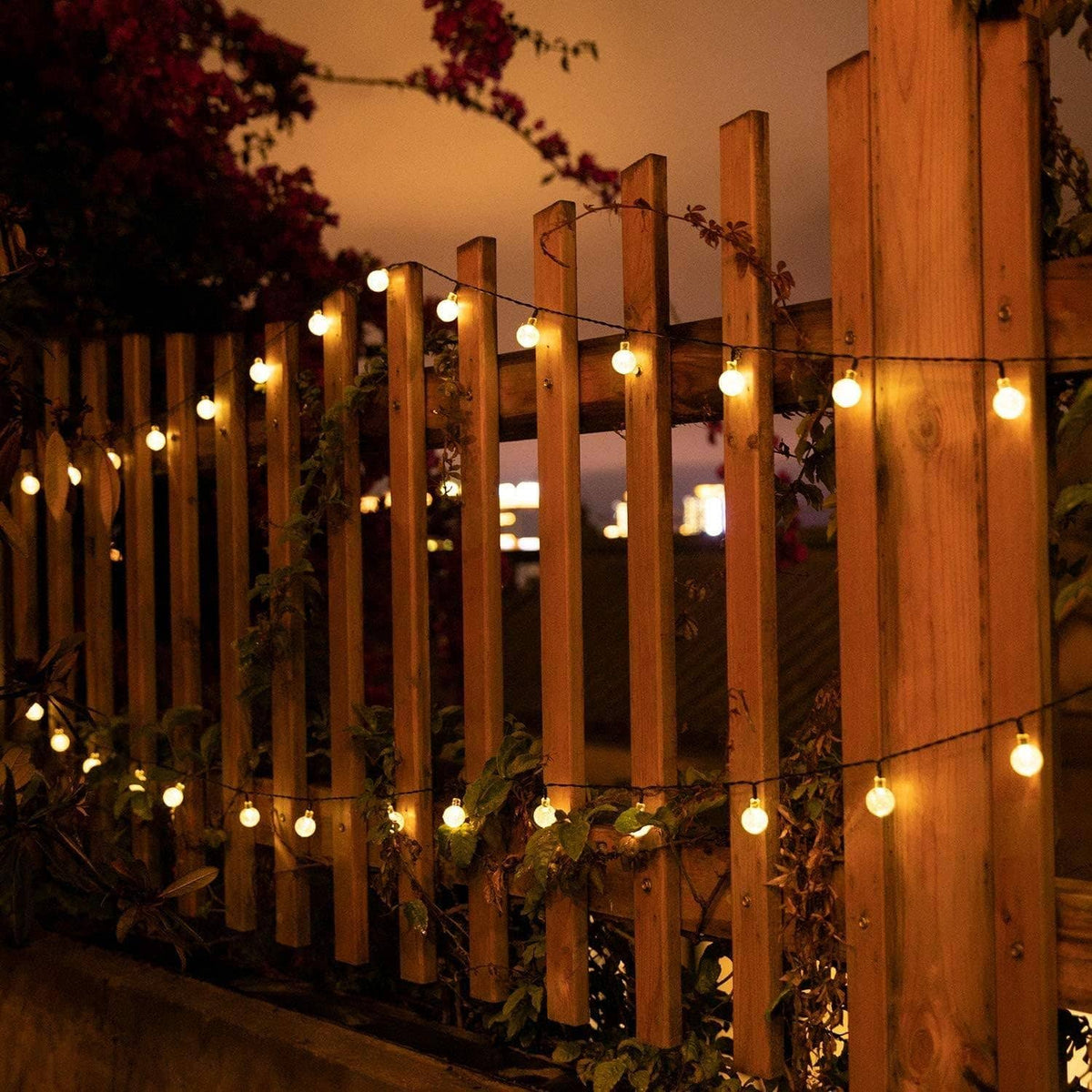 Solar Fairy Lights Outdoor, 36ft Weatherproof Crystal Ball LED String Lights with 8 Lighting Modes for Garden, Patio, Trees, Christmas, Weddings & Parties