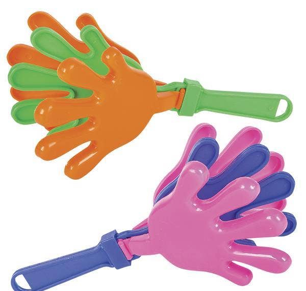 7.5-Inch Hand Clappers – Colorful Noise Makers, 1 per Assorted Colors