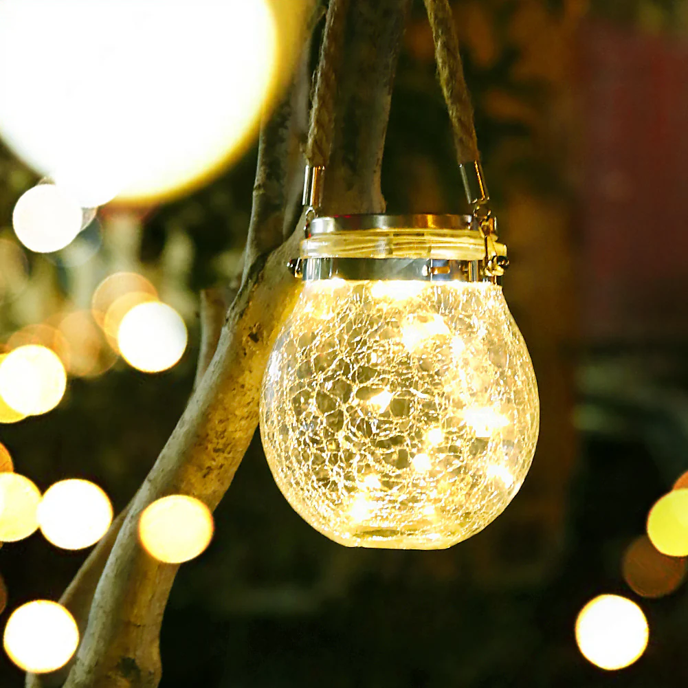Solar Fairy Lights Outdoor, 36ft Weatherproof Crystal Ball LED String Lights with 8 Lighting Modes for Garden, Patio, Trees, Christmas, Weddings & Parties