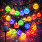 Solar Fairy Lights Outdoor, 36ft Weatherproof Crystal Ball LED String Lights with 8 Lighting Modes for Garden, Patio, Trees, Christmas, Weddings & Parties