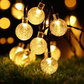 Solar Fairy Lights Outdoor, 36ft Weatherproof Crystal Ball LED String Lights with 8 Lighting Modes for Garden, Patio, Trees, Christmas, Weddings & Parties