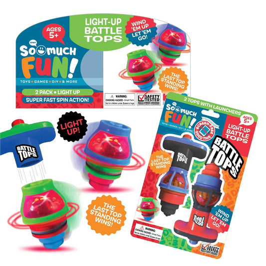 2 Pack Light-Up Battle Tops with Launchers