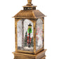 Vintage Christmas Musical LED Glitter Lantern – Santa Claus Snow Globe, 9.25"