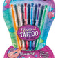 Mermaid Tattoo Gel Pens Kit – 6 Shimmery Colors with Stencils