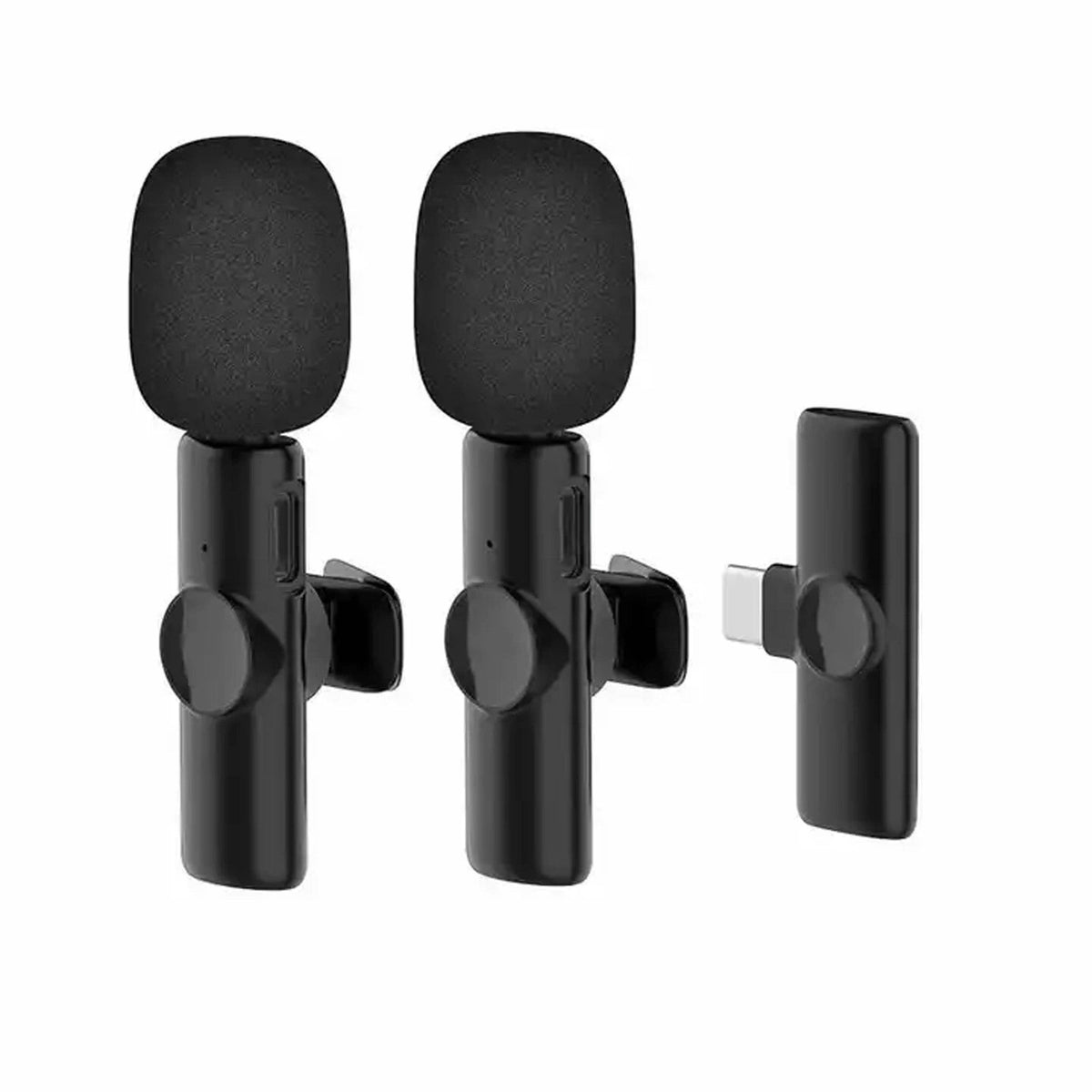 Wireless Lavalier Microphone Kit with Receiver, Clip-On Wireless Mic for iPhone, Android & Camera, Noise Reduction, Rechargeable for Vlogging, Podcasting, Interviews & Live Streaming