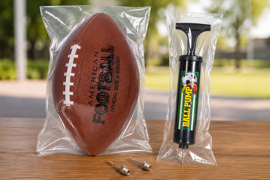 11" Regulation Size American Football with 8" Mini Ball Pump & 2 Inflation Needles – Sports Ball Set for Practice, Outdoor Play, Game Prizes & Gifts, Ages 8+