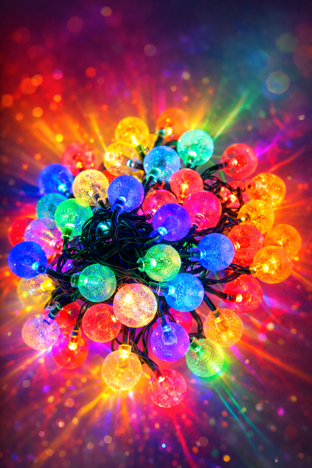 Solar Fairy Lights Outdoor, 36ft Weatherproof Crystal Ball LED String Lights with 8 Lighting Modes for Garden, Patio, Trees, Christmas, Weddings & Parties