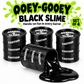 Barrel of Slime Set of 4 – Black Slime in Barrel-Shaped Containers, Fidget Toy, Ages 3+
