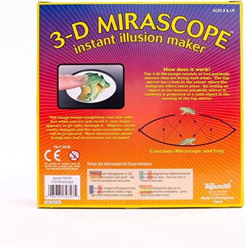 Mirascope, 6" Instant Hologram Image Maker, Includes a Plastic Frog to Display and Complete Instructions for Use, For Boys & Girls 8+,Black