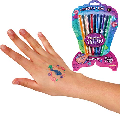 Mermaid Tattoo Gel Pens with Stencils Bundle - 2 Pack