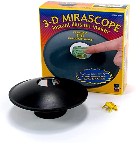 Mirascope, 6" Instant Hologram Image Maker, Includes a Plastic Frog to Display and Complete Instructions for Use, For Boys & Girls 8+,Black