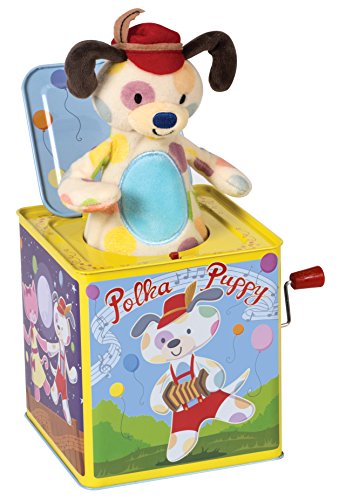 Schylling Brand Classic Tin Polka Puppy Jack-In-The-Box - Original Popping Activity Toy - Ages 18 months to 4 years