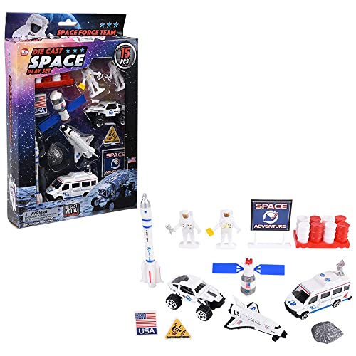 Rhode Island Novelty 15 Piece Die-cast Space Play Set, 1 Set per Order