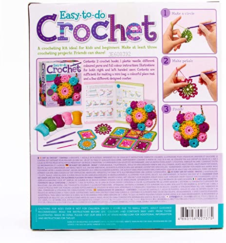 Easy-To-Do Crochet Kit - DIY Arts & Crafts Yarn Gift for Kids & Teens, Boys & Girls