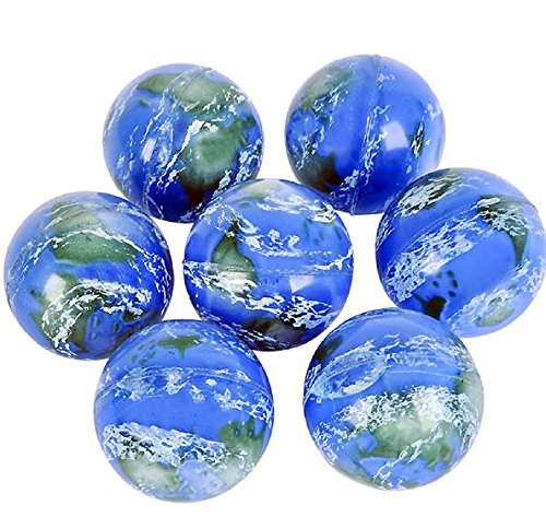 EARTH DAY, 49MM EARTH BALL, 1 DOZEN, A global approach to hi-bounce fun. 1.9in. Diameter. For ages 5+.